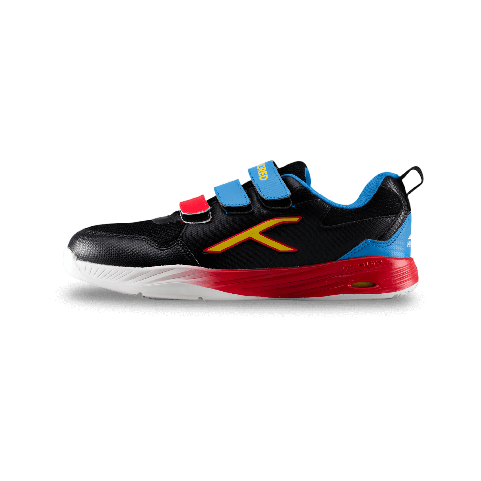 Hundred Court Champions Black Blue Red Shoe on Sportz Wave